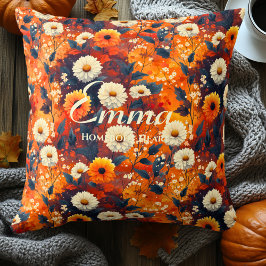 Coussin Fleurs de chute du coeur | Cosy Décor D'Automne