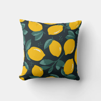 Coussin Fleurs de citrons, Texture d'été Vintage.
