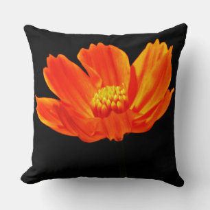 Coussin Fleurs de Cosmos orange