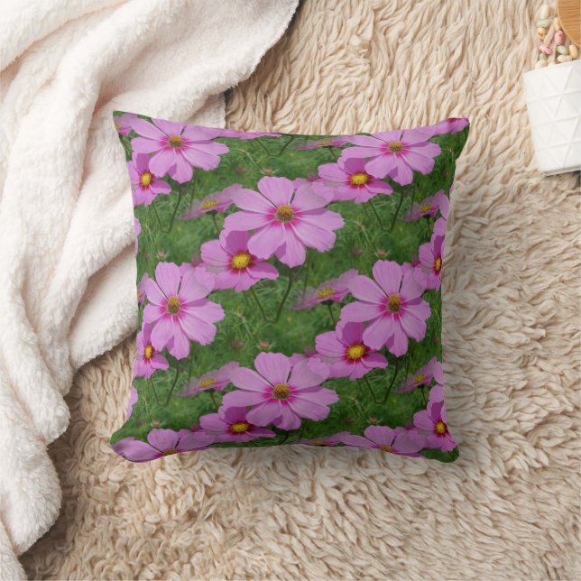 Coussin Fleurs de Cosmos rose Motif naturel (Couverture)