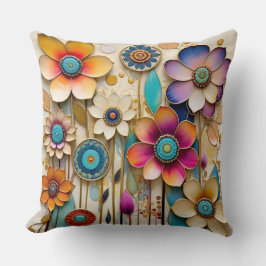 Coussin Fleurs de découpe de papier 3D Whimsical