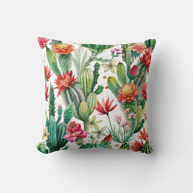 Coussin Fleurs de désert vibrantes Lancer l'oreiller (Recto)
