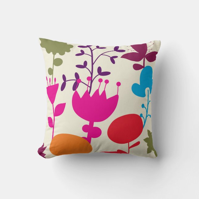 Coussin fleurs de doodle (Recto)