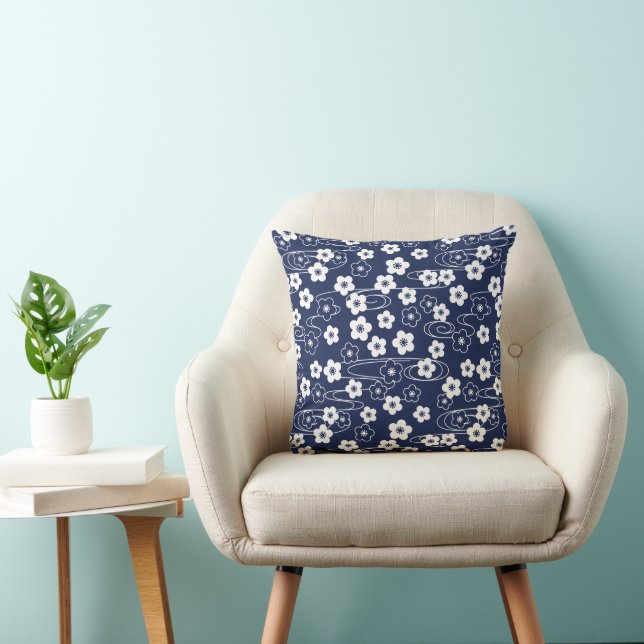 Coussin Fleurs de fleurs de cerisier de Sakura flou japona (Chaise)