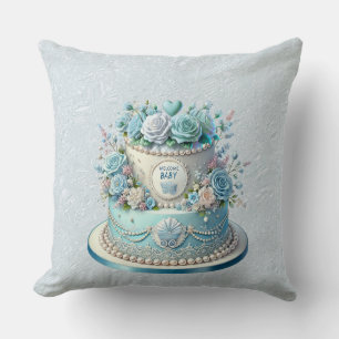Coussin Fleurs de gâteaux bleus Lancer l'oreiller