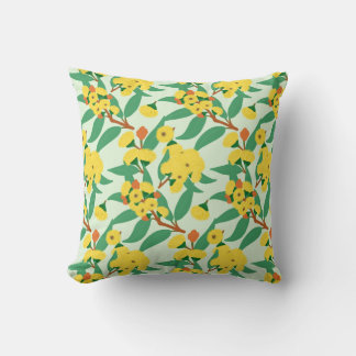 Coussin Fleurs de gomme jaune