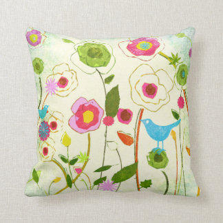 Coussin Fleurs de jardin d'aquarelle