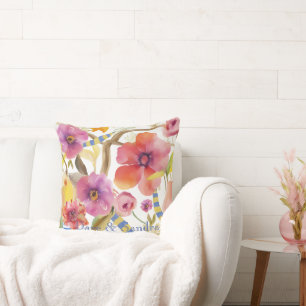 Coussin Fleurs de jardin de printemps élégantes personnali
