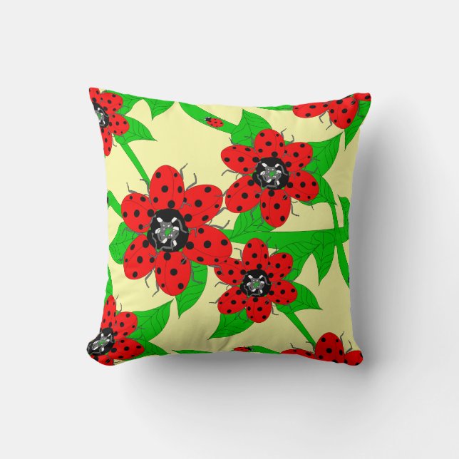 Coussin Fleurs de Ladybug (Recto)