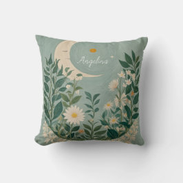 Coussin Fleurs de Lune : Pastel Floral et Crescent Moon