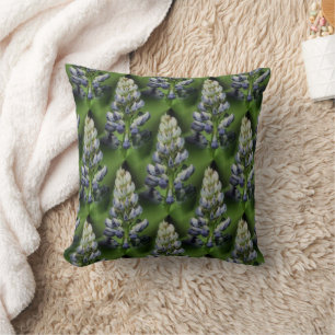 Coussin Fleurs de Lupine Bleu Sauvage Motif naturel