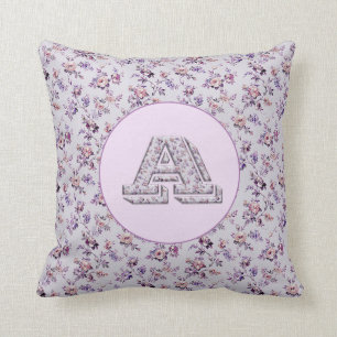 Coussin Fleurs de luxe Monogramme A