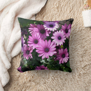 Coussin Fleurs de marguerite africaine violette