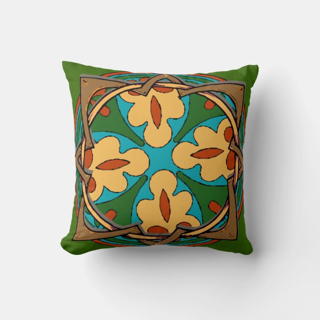 Coussin Fleurs de noeuds celtiques (Recto)
