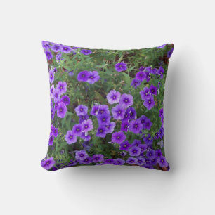 Coussin Fleurs de Phlox violet sur
