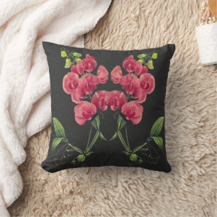Coussin Fleurs de pois de senteur roses