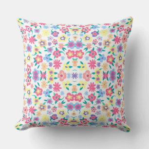 Coussin Fleurs de printemps colorées mignonnes motif
