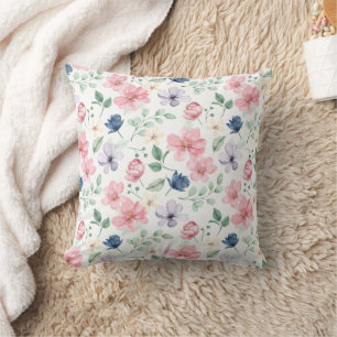 Coussin Fleurs de printemps et Motif Feuille