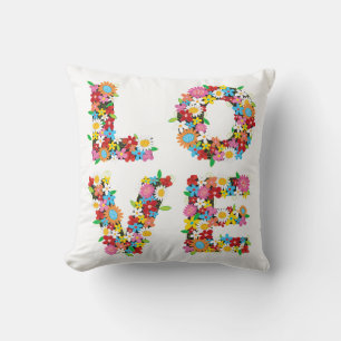 Coussin Fleurs de printemps fantastiques AIMER Alphabets d