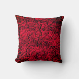 Coussin Fleurs de rose rouge