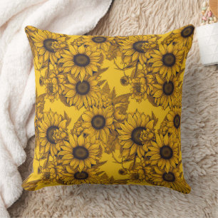 Coussin Fleurs de soleil 3d