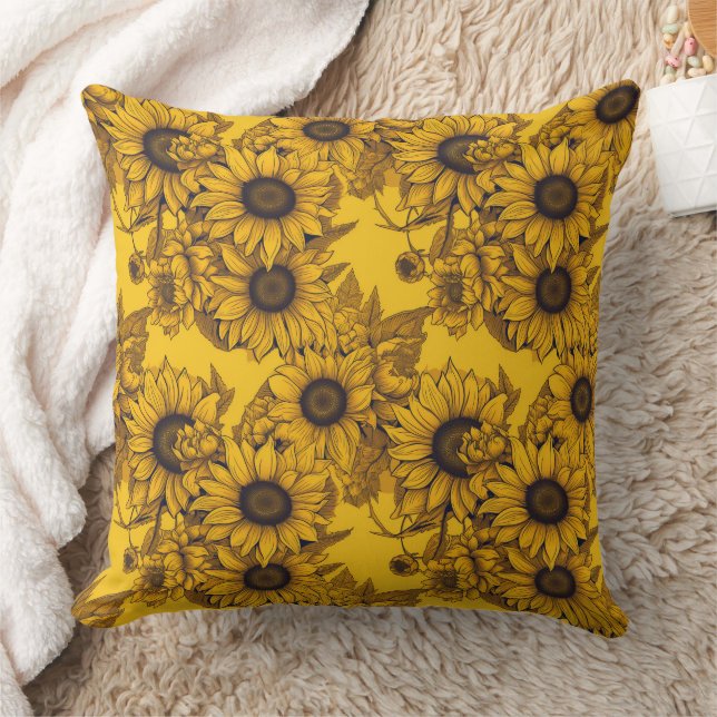 Coussin Fleurs de soleil 3d (Couverture)