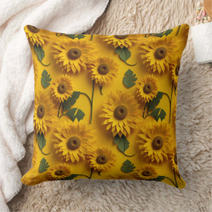 Coussin Fleurs de soleil 3d