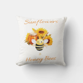 Coussin "Fleurs de soleil et abeilles de miel"