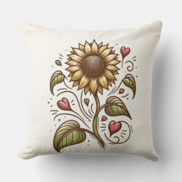 Coussin Fleurs de soleil et amour