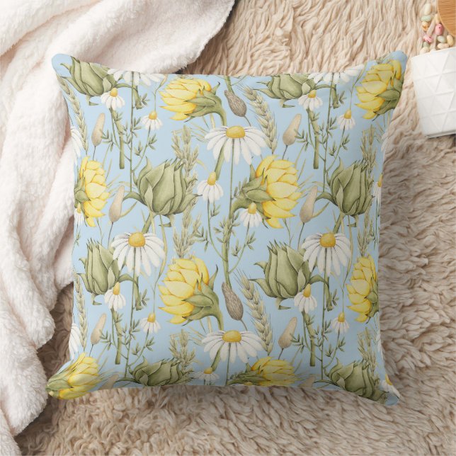 Coussin Fleurs de soleil et marguerites (Couverture)