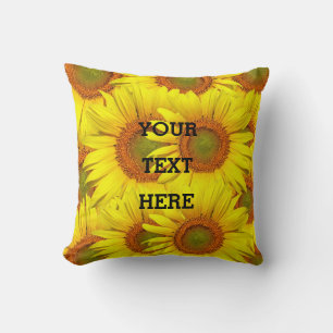 Coussin Fleurs de soleil Rustique Floral été Mariage Jaune