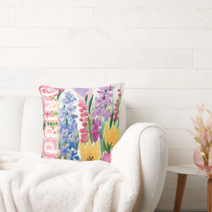 COUSSIN FLEURS D'EAU DE PRINTEMPS