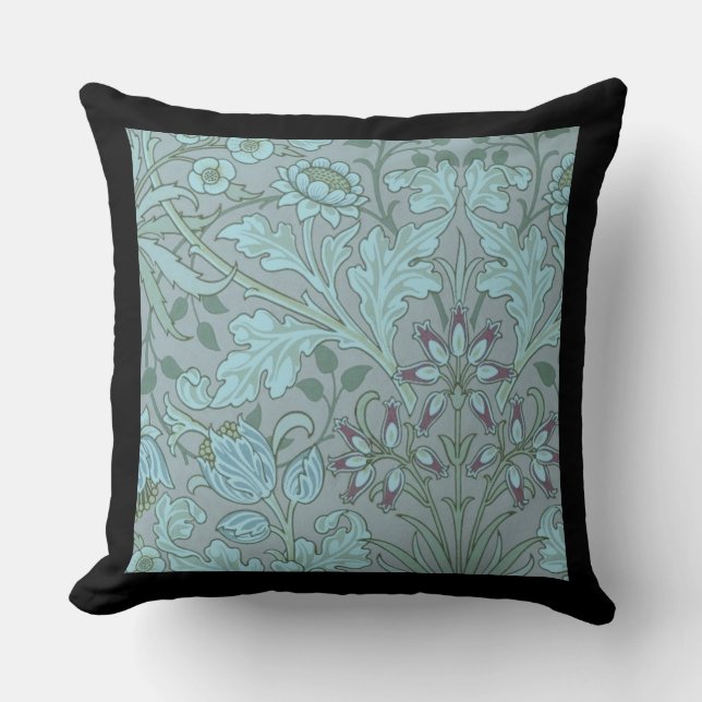 Coussin Fleurs décoratives bleu pastel  (Recto)