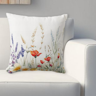 Coussin Fleurs des champs et lavande