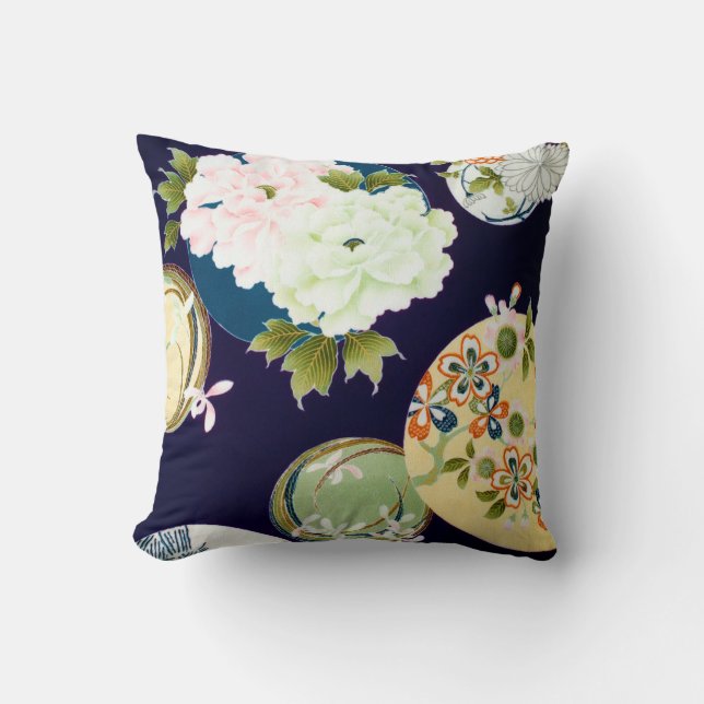 Coussin Fleurs, design japonais (Recto)
