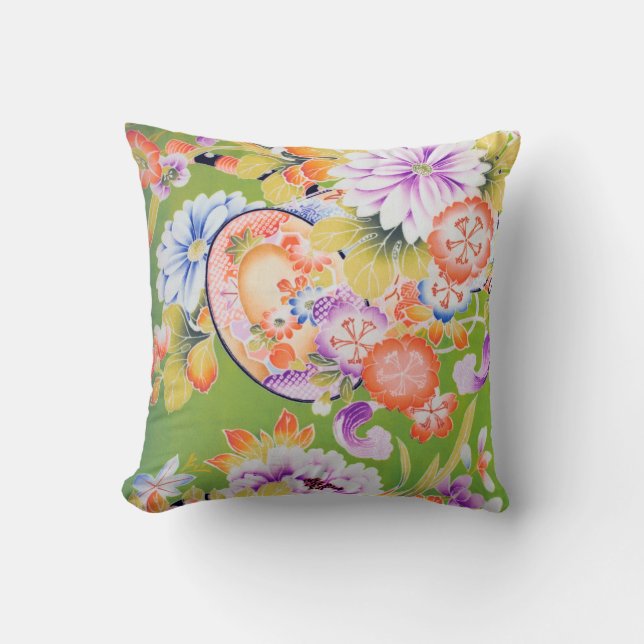 Coussin Fleurs, design japonais (Recto)