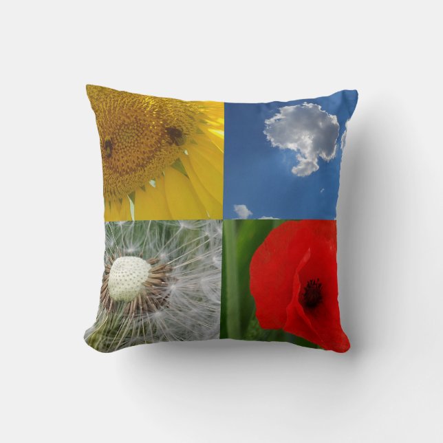 Coussin Fleurs d'été amusantes (Recto)