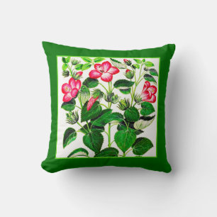 Coussin Fleurs d'Hibiscus italien rose Fuchsia