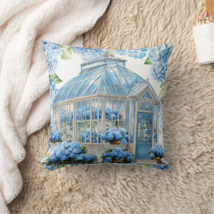 Coussin Fleurs d'hortensia aquarelle