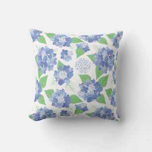 Coussin fleurs d'hydrangée cool