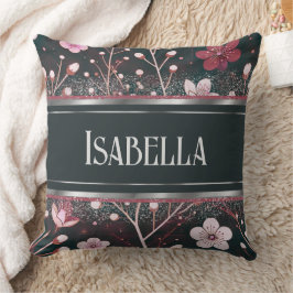 Coussin Fleurs d'or : Symphonie florale délicate