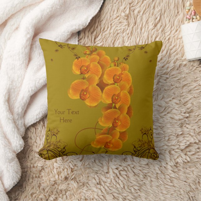 Coussin Fleurs d'orchidées personnalisées (Couverture)