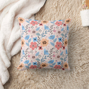 Coussin Fleurs douces et petits coeurs Jeter l'oreiller