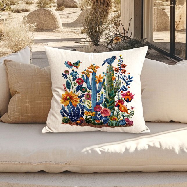Coussin Fleurs du désert Saguaro Serenade (Créateur téléchargé)