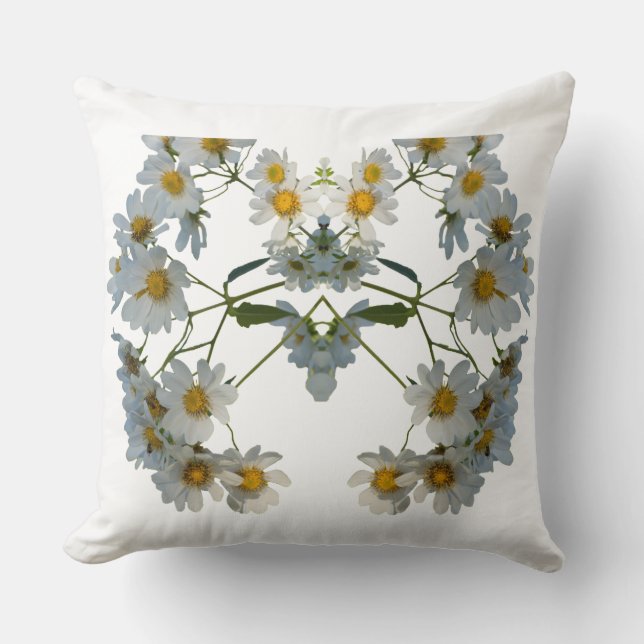 Coussin Fleurs élégantes de marais blancs au design 3D (Recto)