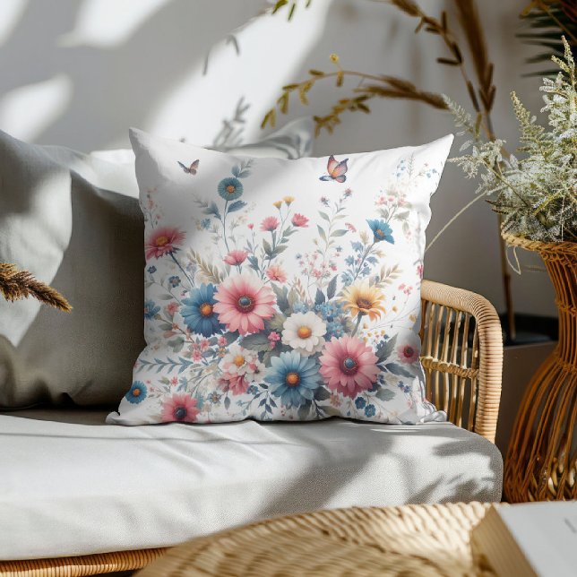 Coussin Fleurs Élégantes en Fleur (Créateur téléchargé)