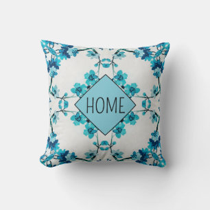 Coussin Fleurs élégantes Floral Blue