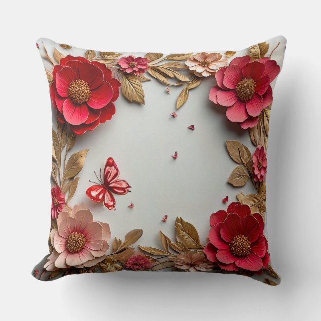 Coussin Fleurs en papier (Recto)