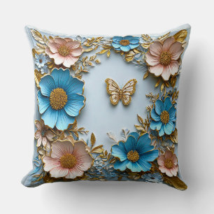 Coussin Fleurs en papier artistiques