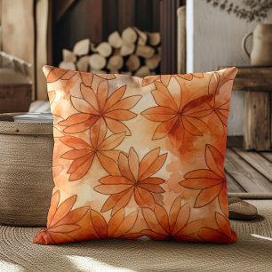 Coussin Fleurs en terre cuite Tons chauds de la terre 